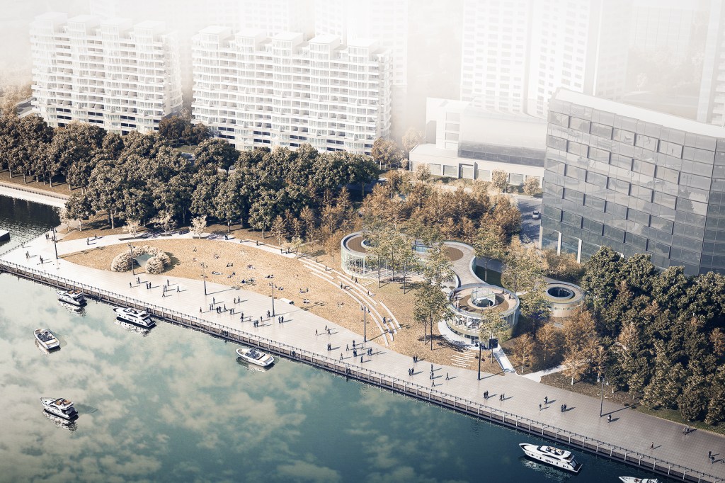 Pavilion on Huangpu River Bank,&nbsp;Shanghai